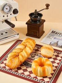 1个逼真的仿真切片马卡龙和牛角面包食品模型，PU摄影道具（面包） - 彩色 - 查看 4