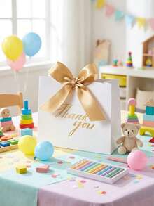 6/12/24 piezas Bolsas de regalo mini "Gracias" con lazo de cinta de satén, cajas de regalo de papel kraft para bodas, cumpleaños, baby showers, fiestas, Día de la Madre, Día del Padre, material de papel kraft resistente que puede contener pequeños regalos como chocolates, lápices labiales, joyas, fácil de ensamblar - bolsas de regalo - Ver 8
