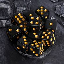 6pcs Black With Golden Color Dice/D6 Numbered 1-6/Classic Design/Acrylic Board Game Accessories/Family Fun/Party Favors&/Dice Gifts/ Dice/Wargaming Dice/Playing Dice/Warcry Dice/Card Or Dice Games/Dice/Table Top Gaming/Oversized - View 10