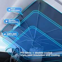 Universal Car Windshield Sunshade, Front Windshield Sun Visor, Sun Protection, Sun Visor, Sun Shade Curtain, Interior Sun Visor, Suitable For Small Cars - A - View 9