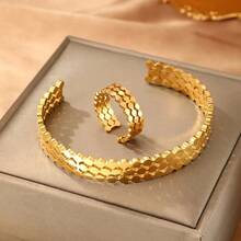 1 Bộ vòng tay và nhẫn hình tổ ong có thể điều chỉnh - Nhiều màu - Xem 2