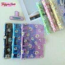 A5 6-Ring Daisy Loose Leaf Binder Cover, Replaceable Transparent 1-Slot, 2-Slot, 4-Slot Inserts, DIY Memo Notebook, Stationery Storage Box, Back To School Essential, Holiday & Birthday Gift - Multicolor - View 9