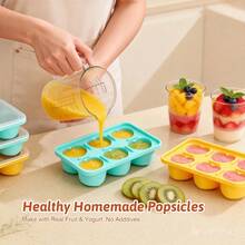 Upgraded Silicone Heart-Shaped Ice Cube Tray With Lid, DIY Frozen Ice Cube Maker - Multicolor - View 6