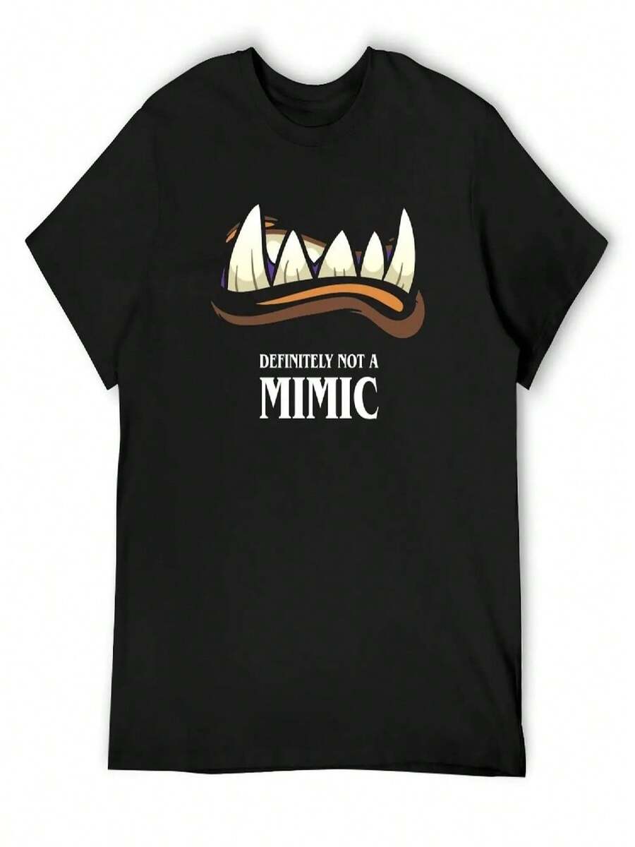Definitely Not A Mimic Tabletop RPG Gaming T-Shirt Anime T Shirts Custom T-Shirts T Shirts Pack - Hitam - View 1