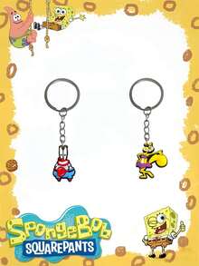SpongeBob SquarePants 12 piezas Llavero de Bob Esponja, llaveros de personajes de dibujos animados, decoraciones de fiesta, encantos lindos de anime para bolsos, encantos de teléfono, llaveros, colgantes portátiles de moda, llaveros de estilo aleatorio, accesorios de nicho para bolsos, decoraciones de alta gama, accesorios de automóvil con tema de fiesta multifuncional, regalos de San Valentín/Año Nuevo para novia/parejas, adecuado para el Día del Maestro, aniversario, regalos de cumpleaños, decoraciones de bolsos de mujer, regalos para ella - Ver 6