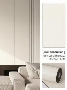 1卷3D自粘大理石木纹组合墙板，隔音，可移除，适用于客厅、卧室、装饰墙 - 多色 - 查看 14