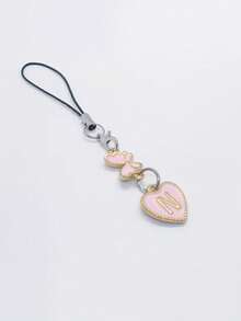 1条粉色爱心字母手机挂绳，字母A-Z，蝴蝶图案手机挂饰，DIY饰品礼物，送给朋友、女朋友和生日的完美礼物 - 彩色 - 查看 7