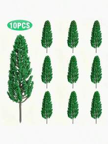 2/5/10pcs 5.9/3.5/2.2 Inch Mini Realistic Plastic Pine Tree Model, Suitable For Model Train Layout, Primitive Forest, Building Decor, War Game, DIY Craft, Landscaping For Scale Railway, Garden Decor, Easter Decoration, Animal Diorama, Miniature Model - Model Tree - View 6