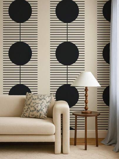Bold Contemporary Wallpaper – Geometrical Abstract Peel & Stick Or Traditional Wall Covering In Custom Colors