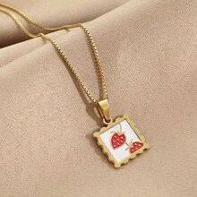 1 pieza Colgante cuadrado de moda con limón y cereza - Multicolor - Ver 5