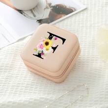 1个花卉字母首饰盒，A-Z字母旅行首饰盒，伴娘，结婚礼物，字母戒指盒，女士礼品盒，PU皮革首饰盒（适用于戒指、吊坠、耳环、项链等） - 女孩和女士礼品盒。 - Floral Alphabet - 查看 18