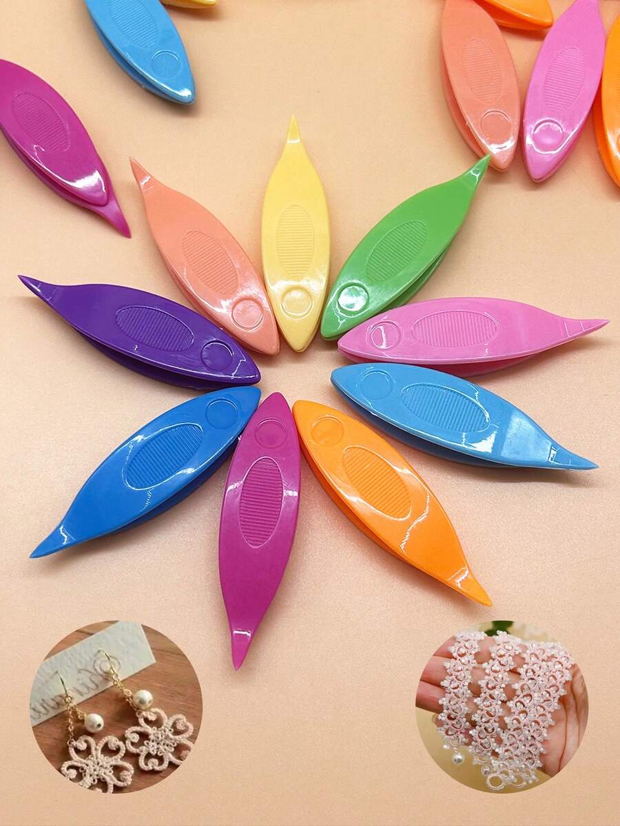 9pcs/Set Shuttle With Phoenix Eye Design, Convenient For Threading, Suitable For Beginners. Nine Macaron Colors For Easy Identification And Progress Tracking, Can Be Used To Make And Repair Lace Items - Nine Small Phoenix Eye Shuttles - View 1
