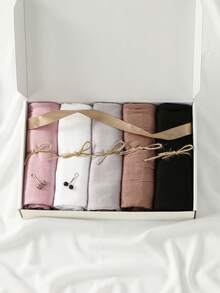 7pcs (5 Headbands + 2 Scarf Clips) Fashion Women Scarf Set, Headband & Scarf Gift Set - Multicolor - View 18