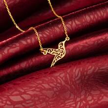 Hummingbird Necklace,Dainty Bird Jewelry, Geometric Bird Pendant, Stainless Steel Jewelry Gift For Her - Gold - View 2