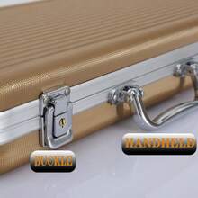 300pcs Luxury Gold Striped Card Carrying Case, Holds Cards Up To 4cm Diameter X 0.3cm Thick, 50 Cards Per Row, Portable & Great Gift - Gold - View 5