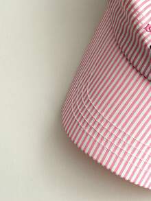 1pc Soft Top Striped Dog Baseball Cap, Cute Striped Small Dog Baseball Hat, Fashionable Soft Top Brimmed Hat For Women, Spring - Brown Dog - View 8