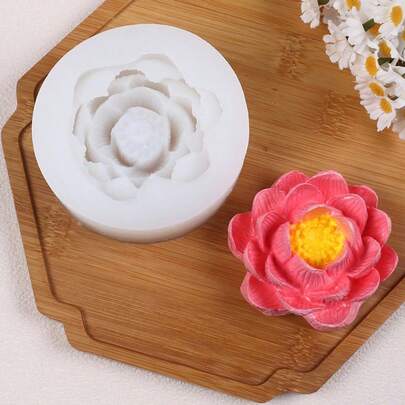 1pc 3D Lotus Aroma Stone Plaster Silicone Mold, Handmade DIY Fragrance Stone Decor Mold, Multiple Patterns, Non-Stick & Easy Demold