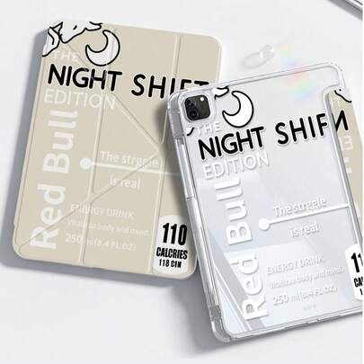 Ốp lưng hai mặt bằng acrylic trong suốt hình đầu bò hoạt hình dễ thương và chữ cái hình mặt trăng, chống sốc, phù hợp với iPad thế hệ thứ 7, 8, 10 (10.2 inch), có khe cắm bút tích hợp, hỗ trợ chức năng ngủ/thức, là lựa chọn quà tặng lý tưởng.