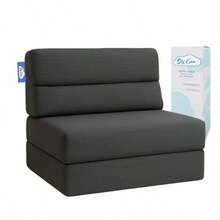 skycare Sofá Cama Plegable Sillón Multifuncional y Convertible 2 en 1 Relleno de Espuma de Alta Densidad Funda Desmontable Soporte Ergonómico y Suavidad Hogar Sala Recámara Gris Individual - Gris - Ver 8