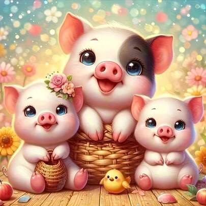 A Delicate Frameless DIY Diamond Art Kit, Perfect Gift For Valentine's Day And Easter, 5D Mosaic Round Artificial Diamond Art Painting, DIY Diamond Art Craft Wall Decor Art Series, Suitable For Beginners, Home Wall Decoration, Handmade Gifts, Art And Leisure Hobbies.