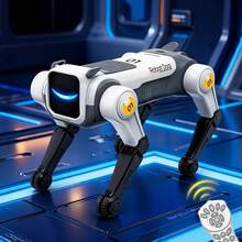 1 pieza Perro robot programable, compatible con control remoto y control por voz, juguete RC de 2.4Ghz con batería recargable, equipado con luces, música, canto, baile, acrobacias de 360°, demostración con un solo botón, juguete robot interactivo adecuado para niños y niñas de 6 a 12 años, regalo de cumpleaños/Halloween/Navidad - Multicolor - Ver 4