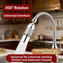 1pc Stainless Steel Faucet Aerator | Kitchen Faucet Water Filter, Anti-Splash Extendable Faucet Accessory | 316 Stainless Steel And Plastic, For Non-Potable Water Contact - A - View 8
