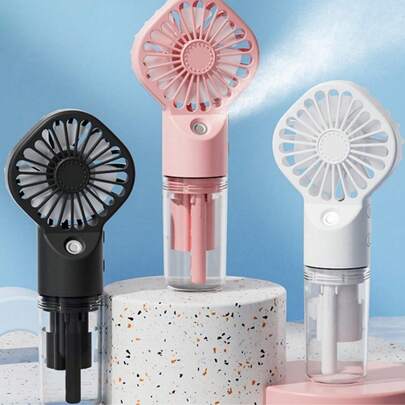Ventilateur brumisateur portable à main, 800 mAh, 4 réglages de vitesse, rechargeable USB, silencieux, mini brumisateur personnel pour les déplacements extérieurs