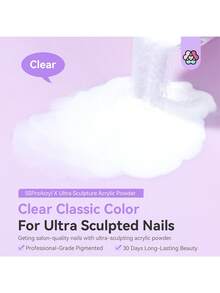 SAVILAND 超顺滑透明亚克力粉，角蛋白专业亚克力美甲粉，适用于3D雕刻美甲、延长甲和法式美甲，无需美甲灯，沙龙工作室家用DIY美甲入门套装 - 無色 - 查看 3