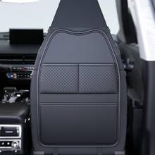 DERANFU Deeran Rhombus Minimalist Leather Car Seat Back Storage Bag, Multi-Functional Large Capacity Hanging Organizer, Universal Fit - A - View 9