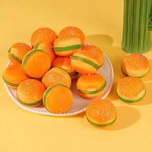 1 pieza Juguete de apretón realista de hamburguesa, juguete de apretón de alivio de estrés creativo de rebote lento - Multicolor - Ver 2