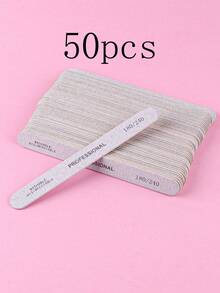 50/20/10/5pcs Thin Wooden Nail Files, 100/180 Grit Double-Sided Wooden Nail Buffers, 180/240 Grit Double-Sided Nail Polishing Files, Professional Nail Polishing Files, Boat-Shaped Double-Sided Wooden Foot Buffers, Nail Sanding Blocks, Reusable Double-Sided Nail Files, Suitable For Natural Nails, Home Manicure Salons, Acrylic Nails, Etc. - Light Grey - View 14