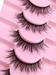 Hinarin 7对漫画风格尖头猫眼假睫毛，自然妆效动漫假睫毛，单根纤细韩式妆容假睫毛，日式cosplay假睫毛，浓密夸张假睫毛，条状假睫毛，睫毛，假睫毛 - 查看 4