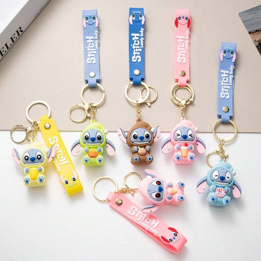 史迪奇时尚可爱卡通钥匙扣 | 史迪奇可爱创意卡通钥匙圈汽车钥匙链小背包挂件 - A - 查看 1