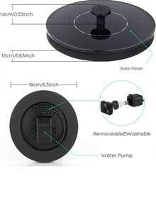6-Nozzle Upgraded Solar Bird Bath Fountain Pump, Solar Panel Kit Water Pump, Freestanding Floating Solar Fountain Pump For Bird Bath, Garden, Pond, Swimming Pool - JT-180 - View 4