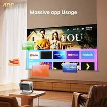 Proyector Portátil AOC 1080P, Native 1080p y soporte 4K, 8000 Lúmenes, 5G WiFi6, Bluetooth, Corrección Automática Vertical Keystone, Pantalla 300", Compatible con iOS/Android, Ideal para Cine en Casa y Teléfono - Gris - Ver 12