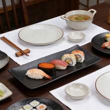 1pc New Black Carbon Fiber Rectangular Plate, 4 Size Options, Melamine Tableware, Material, Clear Carbon Fiber Texture, Minimalist Design, Versatile, Wear-Resistant, Scratch-Resistant, Impact-Resistant, Easy To Clean, Suitable For Sushi, Sashimi, Grilled Meat, Dessert, Home And Restaurant Use - Black - View 5