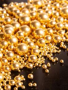 4.59oz/130g High Quality Round Golden Pearls Cake Decorations, Cupcake, Wedding Cake, Baking Supplies - Bright Gold - View 5