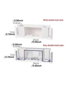 1pc Self-Adhesive 5-Slot Wall Mounted Toothbrush Holder With Cover, Suitable For Shower, Bathroom, Dorm, Can Hold Toothpaste And Toothbrush Cup (Cup Not Included) - Multicolor - View 4