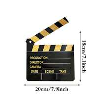 1个7×8英寸纸板电影场记板，导演场记板，可书写，电影拍摄道具（黑色） - 黑色 - 查看 10