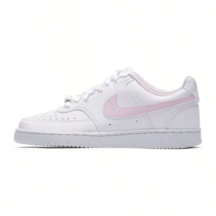 耐克女子运动鞋 W NIKE COURT VISION LO LE,轻便舒适简约休闲运动鞋 IB6652-101 - 白/泡沫粉 - 查看 1