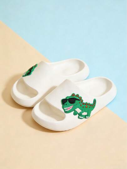 儿童恐龙主题泡沫拖鞋，可爱卡通霸王龙设计，轻便厚底，夏季室内外皆宜