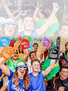 1pc Giant Foam Finger, We Are #1 Foam Finger, Cheerleader Foam Hand - Designed For Various Sports Events, Games, Schools And Stadiums - Multicolor - View 2