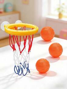 Aro de baloncesto para baño de niños - Aro de baloncesto mini para bañera, ventosa fuerte, juego de baloncesto de baño y juguete de baño divertido para niños pequeños, adecuado para niños de 4 a 8 años, aro de baloncesto con ventosa con 3 pelotas perforadas, gran regalo para Halloween, Pascua, Navidad y cumpleaños - Multicolor - Ver 5