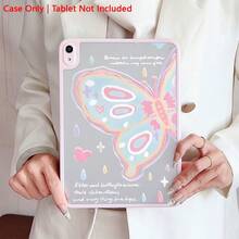 一款粉蓝色蝴蝶图案的透明保护套，兼容 iPad Pro (M5)/ Air (M3)/ 11 英寸 (A16) 10.9/10.2/ Air 第五代/Pro 11/第十代/9.7/Air 2/ (第七代)/ (第八代)/ Air 4/5/ Pro 11/ 第十代 10.9 英寸 2022/ Air 13 (M3 2025)/ Air 11 (M3 2025)/ Air 11 (M3 2025)/ 11 (A16 2025) - 彩色 - 查看 10