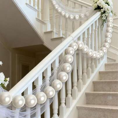 10pcs Faux Large Pearl Decorations, Suitable For Weddings, Celebrations, Parties, Backdrops, Decorations, Stairs, Romantic Scenes, Atmosphere Decor, Home Decor