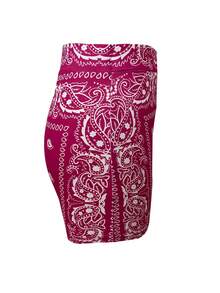 Pantalones cortos deportivos y de yoga elásticos de cintura con estampado de paisley, de moda para primavera/verano - Rosa Fucsia - Ver 3
