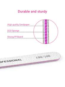 灰白相间指甲锉，直锉，美甲护理工具 - 淺灰色 - 查看 5