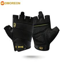 1Pair Fingerless Workout Gloves Men Women, Lightweight Breathable Fitness Gloves Weightlifting, Cycling, Climbing,Rowing - 黑色 - 查看 2