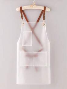 1 件可调节 TPU 围裙，带口袋 - 男女通用，防水，透明，易于清洁，理发店围裙，理发师洗发围裙，厨房围裙，家用纯色，厨师服务员理发师成人口袋围裙，理发店家居用品，适用于烹饪、烧烤和美发，厨房，浴室 - 彩色 - 查看 9