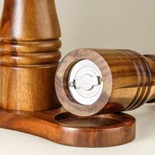 1pc/2pcs/3pcs Rosewood Pepper Grinder, Rose Salt & Sea Salt Grinder Set, Wooden Manual Pepper Mill Seasoning Bottle - Brown - View 5